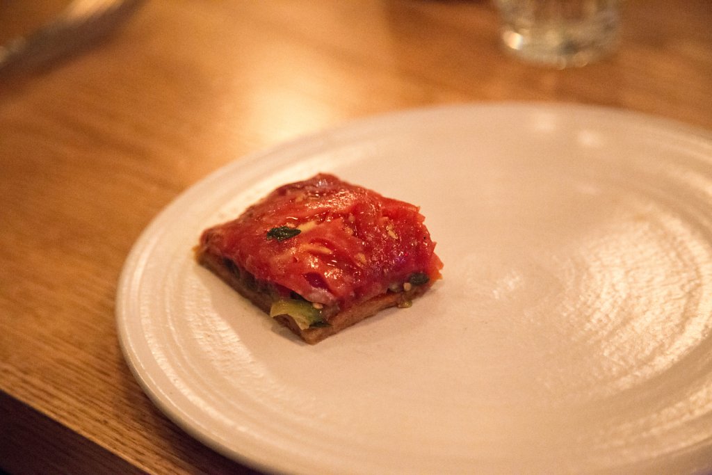 Heirloom Tomato Tart with Shiso & Red Onion